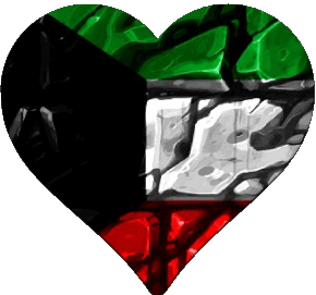 Corazón Kuwait Asia Banderas 