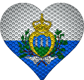 Coeur Saint Marin Europe Drapeaux 