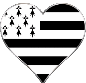 Corazón Bretaña Regiones Francia Banderas 