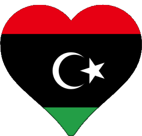 Cuore Libia Africa Bandiere 