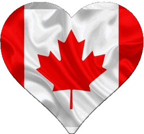 Corazón Canadá América Banderas 