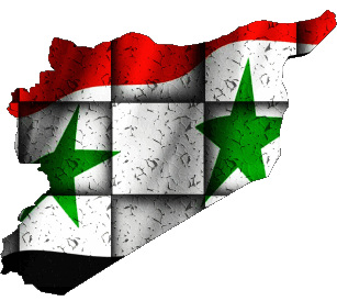 Map Syria Asia Flags 