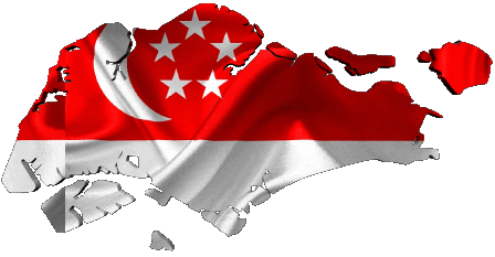 Carte Singapour Asie Drapeaux 