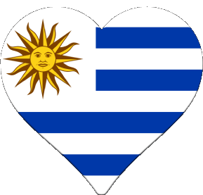 Coeur Uruguay Amériques Drapeaux 
