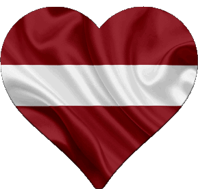 Heart Latvia Europe Flags 