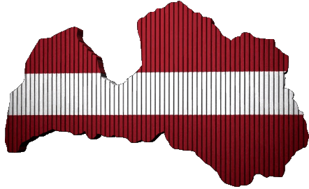 Karte Lettland Europa Fahnen 