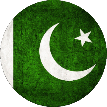 Round Pakistan Asia Flags 