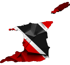 Karte Trinité et Tobago Amerika Fahnen 