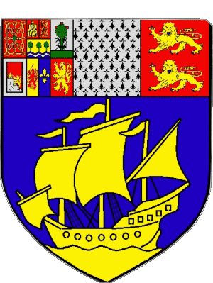 Wappen-Wappen Saint Pierre et Miquelon 975 Abteilungen - Städte Frankreich Fahnen 