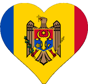 Cuore Moldova Europa Bandiere 