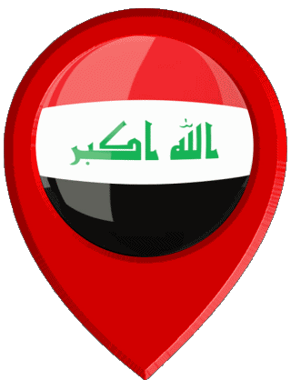 Standort-Pin Irak Asien Fahnen 