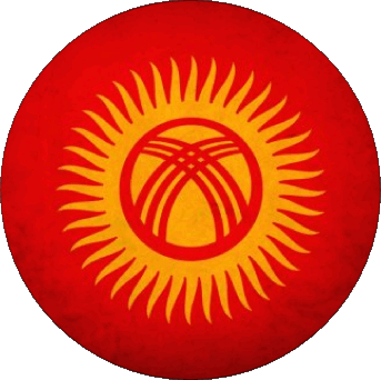 Round Kyrgyzstan Asia Flags 
