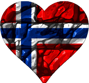 Heart Norway Europe Flags 