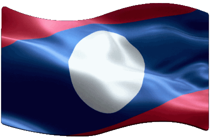 Rectangle Laos Asie Drapeaux 
