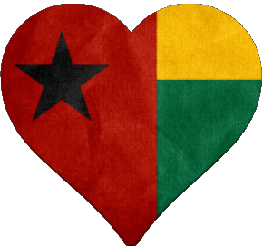 Coeur Guinée Bissau Afrique Drapeaux 
