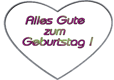 001 Herz Alles Gute zum Geburtstag Allemand Messages 