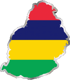 Karte Mauritius Afrika Fahnen 