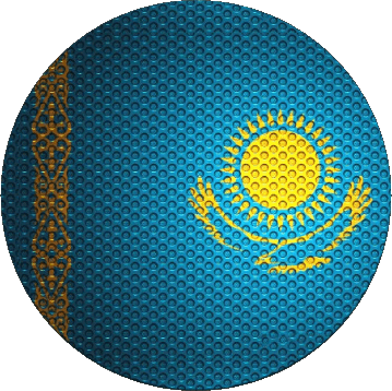 Runde Kazakhstan Asien Fahnen 