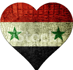 Cuore Siria Asia Bandiere 