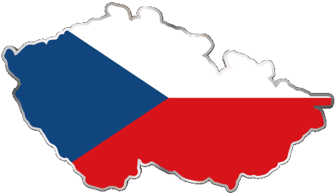 Mapa República Checa Europa Banderas 