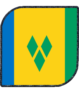 Square Saint Vincent and the Grenadines America Flags 