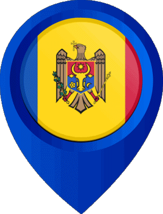 Location Pin Moldova Europe Flags 