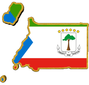 Carta Geografica Guinea Equatoriale Africa Bandiere 