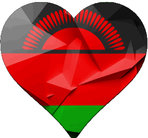 Heart Malawi Africa Flags 