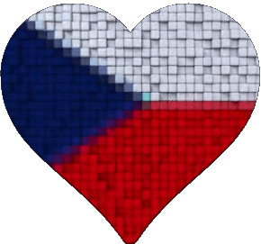 Heart Czech Republic Europe Flags 