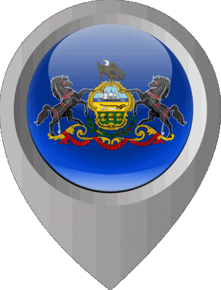 Marcador de ubicación Pennsylvania U.S.A - Estados América Banderas 