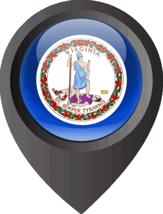Location Pin Virginia U.S.A - States America Flags 