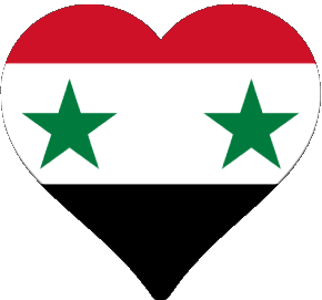 Coeur Syrie Asie Drapeaux 