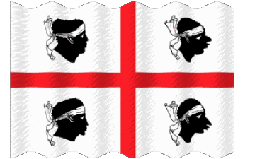 Waving Sardegna Italy Europe Flags 