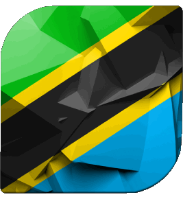 Square Tanzania Africa Flags 
