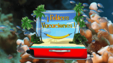 006 Fondo animado Felices Vacaciones Español Mensajes 
