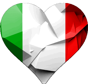 Heart National Italy Europe Flags 