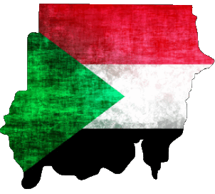 Karte Sudan Afrika Fahnen 