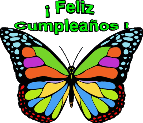 002 Sfondo trasparente Mariposas Feliz Cumpleaños Spagnolo Messagi 