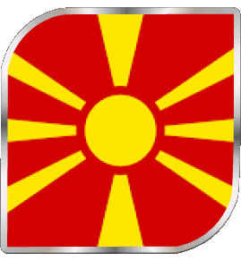 Quadrato Macedonia Europa Bandiere 