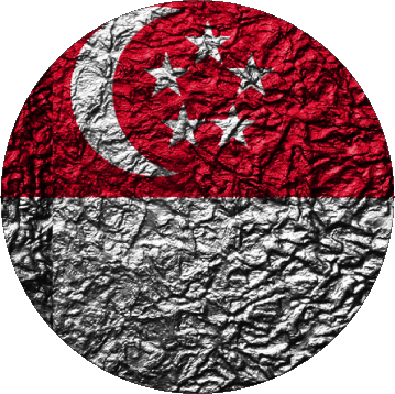 Round Singapore Asia Flags 