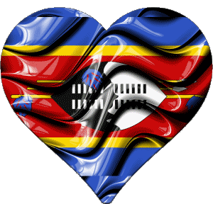 Cuore Eswatini Africa Bandiere 