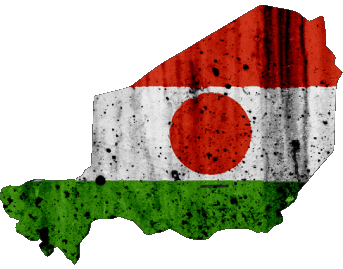 Karte Niger Afrika Fahnen 
