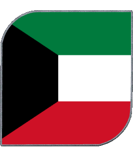 Square Kuwait Asia Flags 