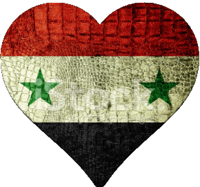 Cuore Siria Asia Bandiere 