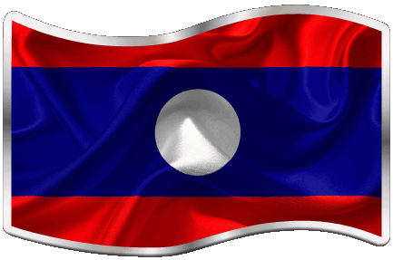 Rectangle Laos Asie Drapeaux 
