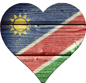 Heart Namibia Africa Flags 