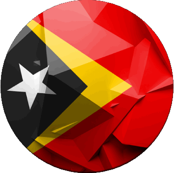 Round East Timor Asia Flags 