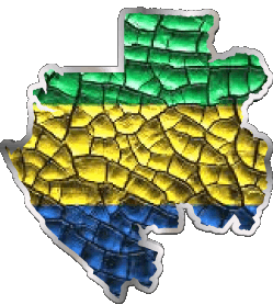 Mapa Gabón África Banderas 
