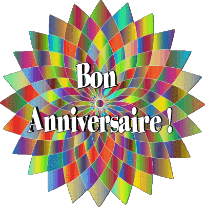 022 Fondo transparente Abstrait - Géométrique Bon Anniversaire Francés Mensajes 