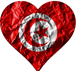 Corazón Túnez África Banderas 